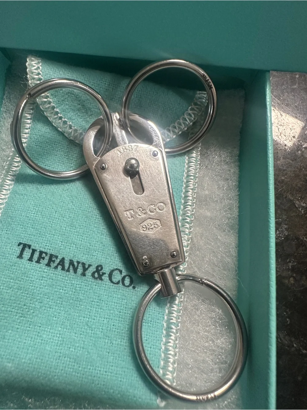 Tiffany & Co. Sterling Silver Key Ring - Silver 3 rings